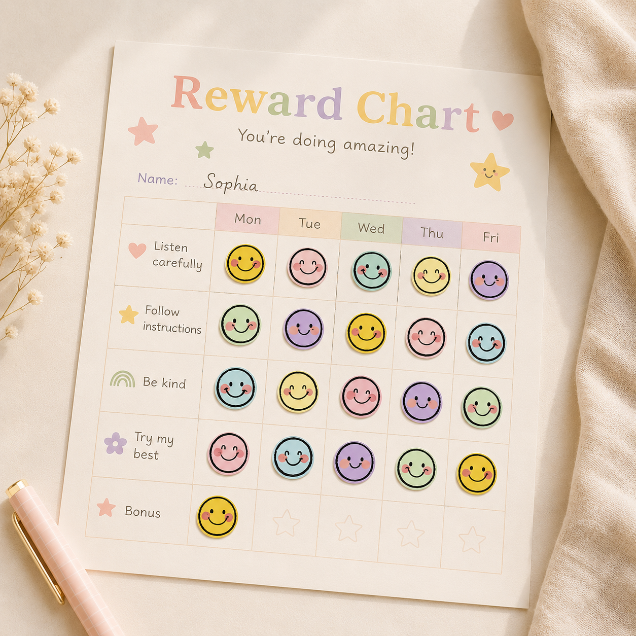 Happy Little Faces Stickers 500pcs
