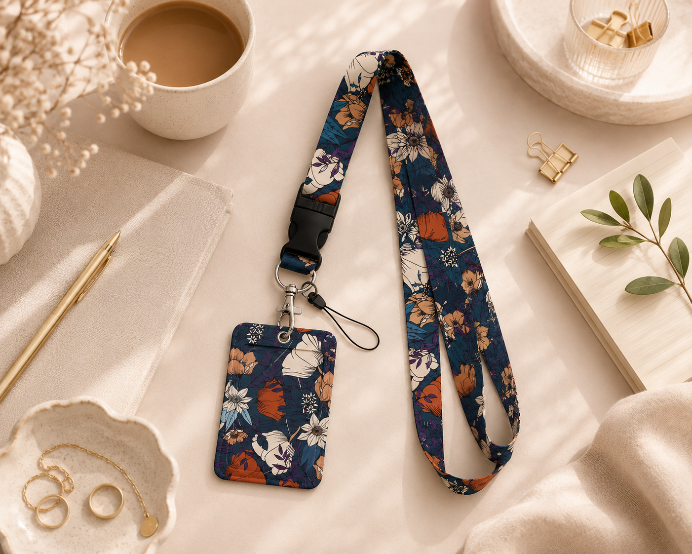 Midnight Botanica Teacher Lanyard