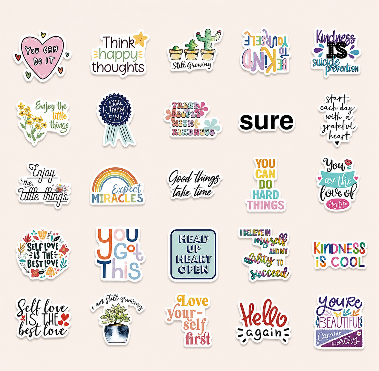 Little Words of Encouragement Stickers 50pcs