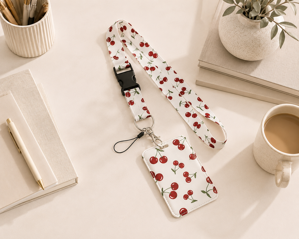 Sweet Cherry Pie Teacher Lanyard