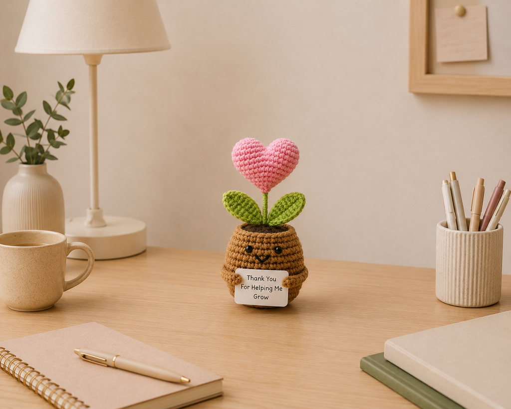 Growing Hearts Crochet Plant