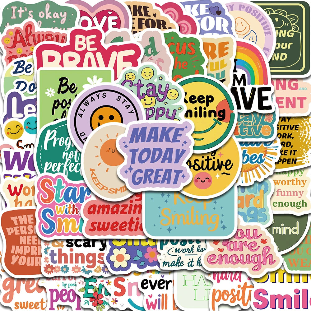 Positive Affirmation Stickers — Kawaii Classroom 50 Pack