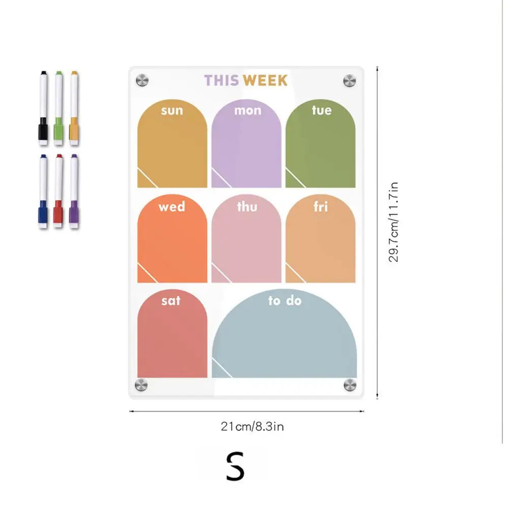 Acrylic Magnetic Planner Board — Dry Erase