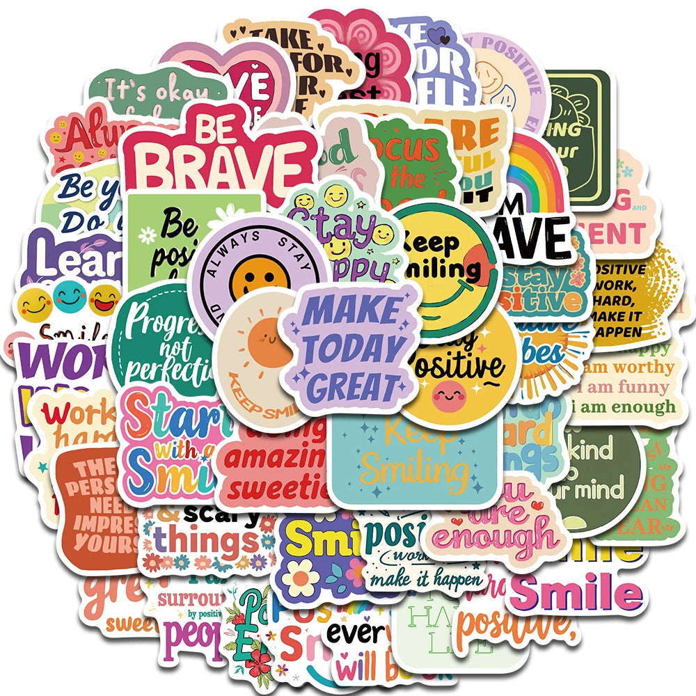 Positive Affirmation Stickers — Kawaii Classroom 50 Pack