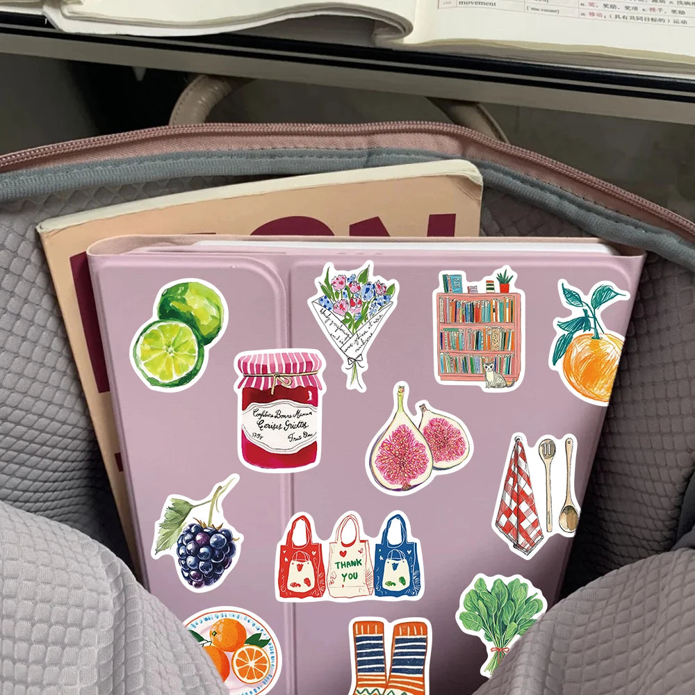Vintage Food Art Sticker Pack — 50pcs