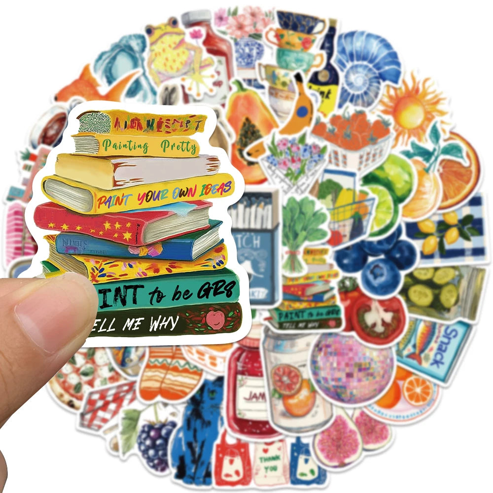 Vintage Food Art Sticker Pack — 50pcs